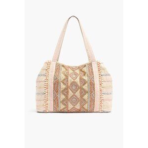 Rose Gold Beaded Tote